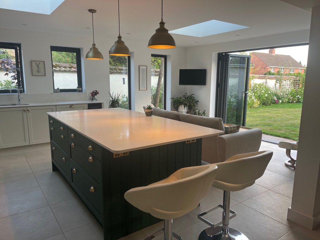 View of the new kitchen from dining area